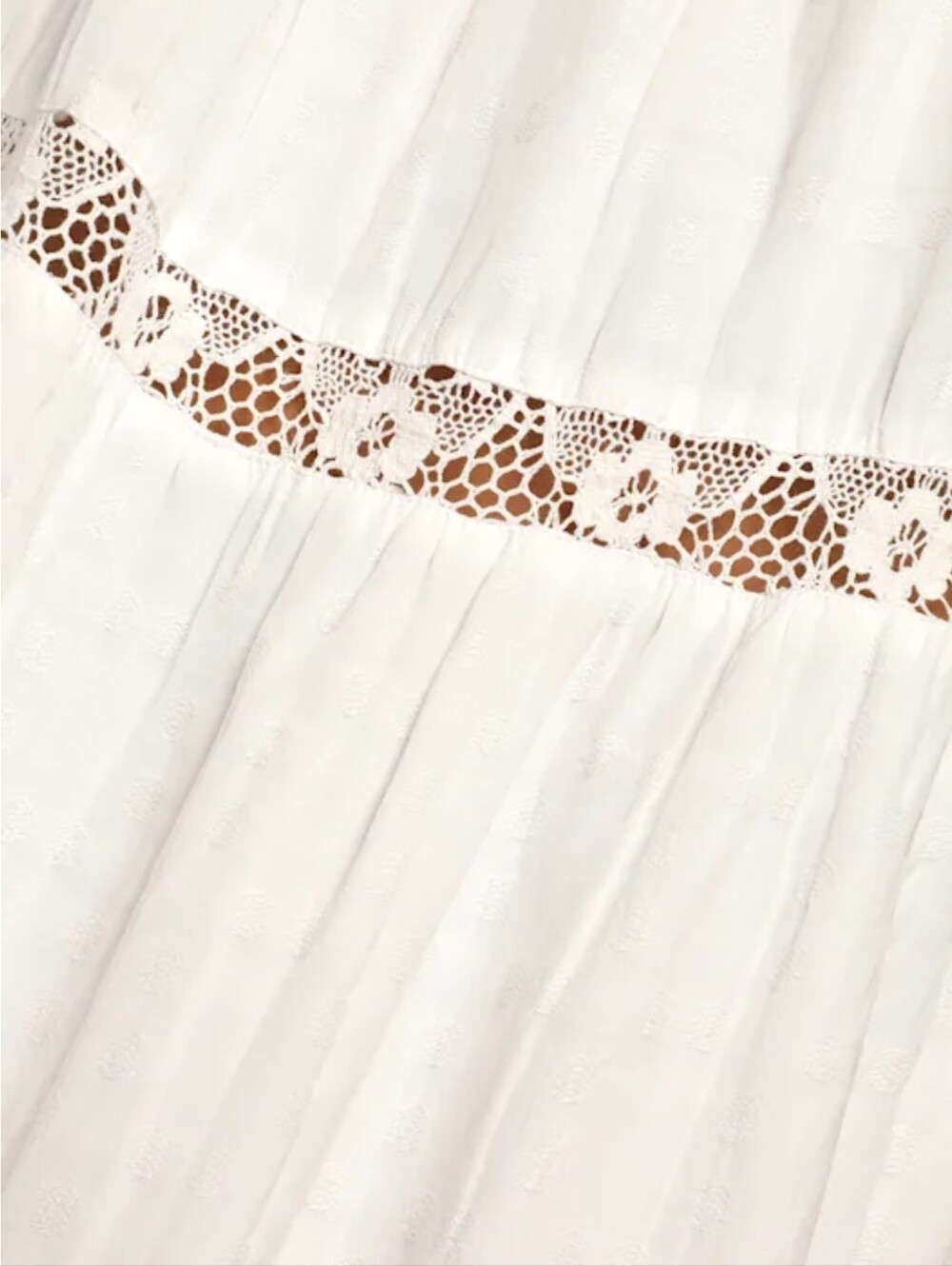 Lulu's White Tie-Shoulder Lace-Trim Maxi Dress Size S New - Picture 4 of 16